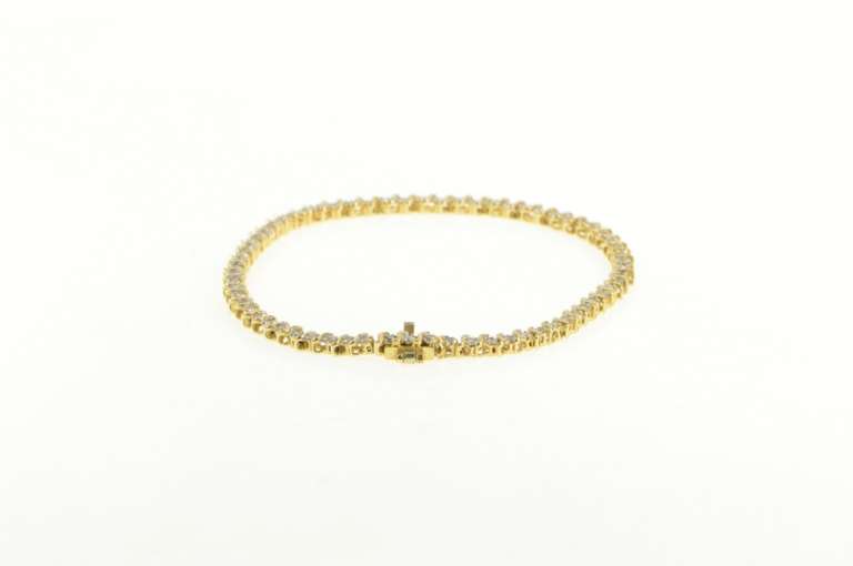 14K Yellow Gold 0.75 Ctw Diamond Classic Simple Tennis Bracelet