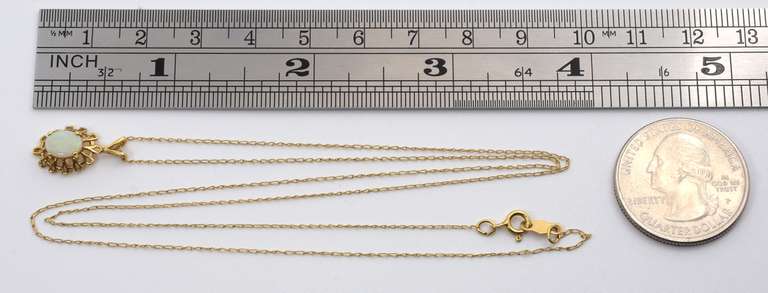 14k Opal Pendant with Necklace
