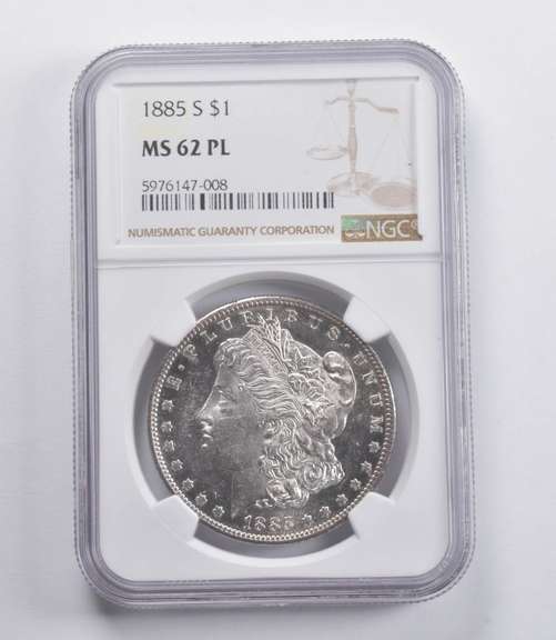 MS62 PL 1885-S Morgan Silver Dollar NGC