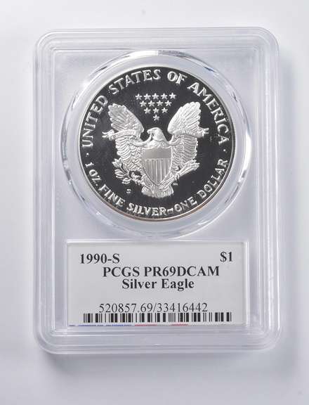 PR69 DCAM 1990-S American Silver Eagle Signed Moy PCGS