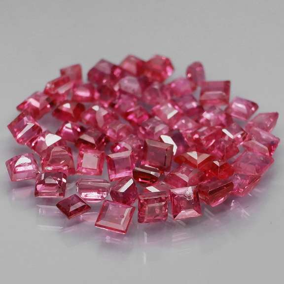 Premium 4.06ct 55 piece princess cut Ruby set