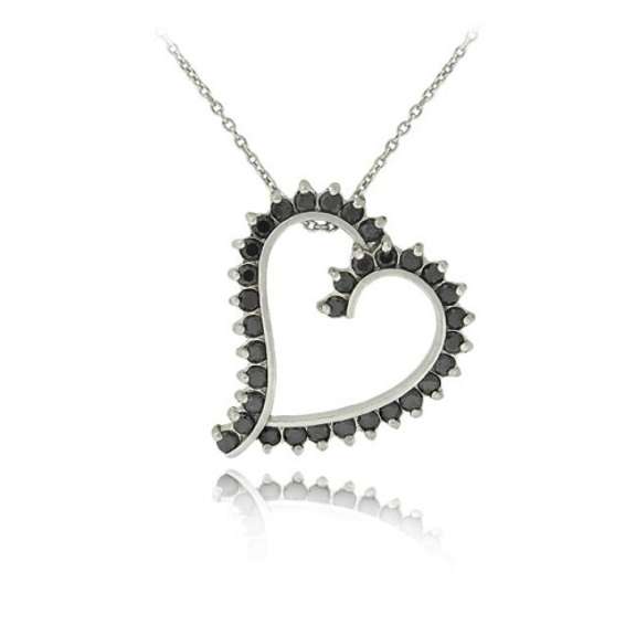 Sterling Silver Black Diamond Pendant