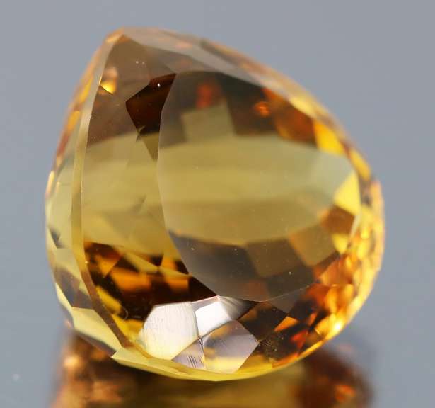 Vibrant 27.77ct golden orange pear cut Citrine