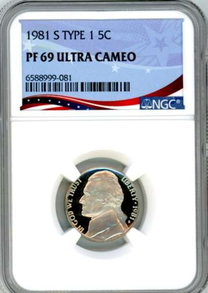 1981-S Jefferson Nickel in NGC PF69 Ultra Cameo