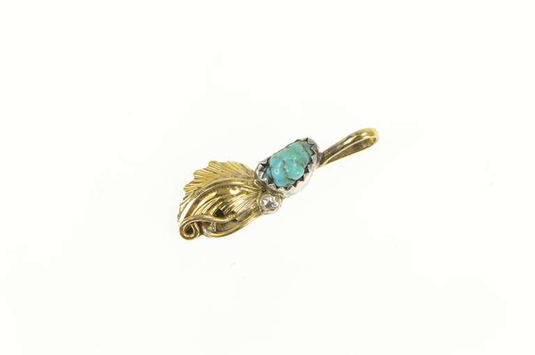 Sterling Silver Virginia C Turquoise Native American Charm/Pendant