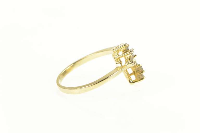 14K Yellow Gold Diamond Marquise Bypass Wedding Wrap Band Ring