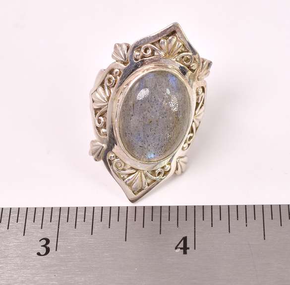Moonstone Set In Sterling Silver Ring