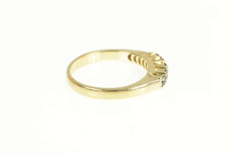 14K Yellow Gold Sapphire Classic Stackable Wedding Band Ring