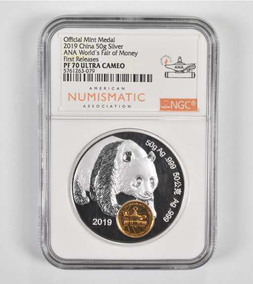 PF70 UCAM 2019 China 50 Grams .999 Fine Silver Panda - ANA - 1st Releases NGC