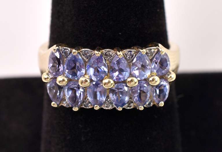 Elegant Purple Iolite Ring in 14K Yellow Gold