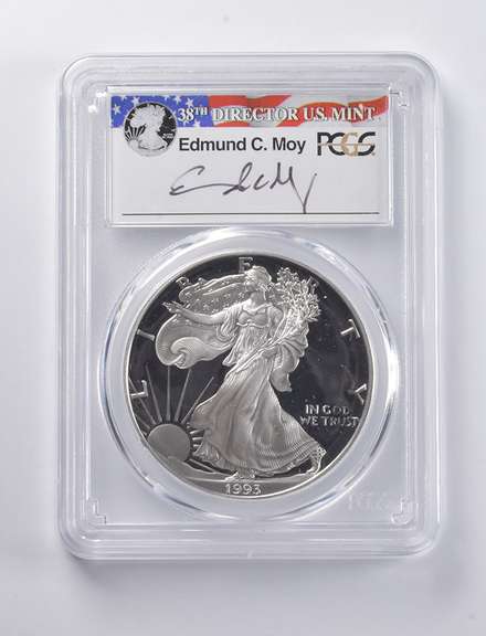 PR69 DCAM 1993-P American Silver Eagle Signed Moy PCGS