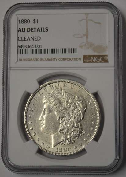 1880 Morgan Silver Dollar NGC AU Details Cleaned