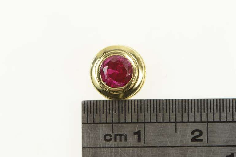 14K Yellow Gold 0.60 Ct Natural Ruby Solitaire Bezel Slide Pendant
