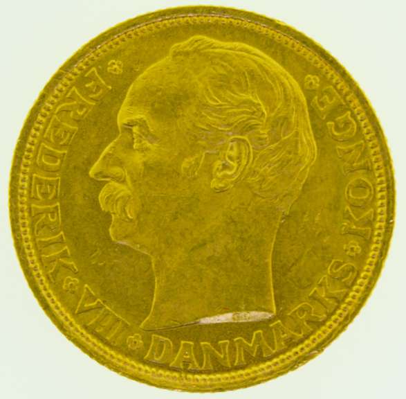 1911 Denmark 20 Kroner Gold Piece