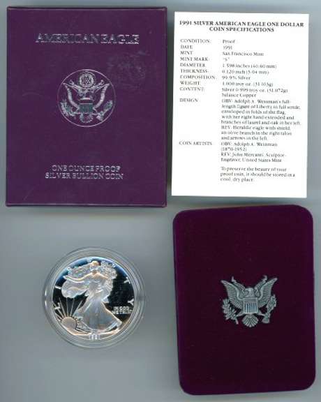 1986 Proof Silver Eagle with Box and Certificate