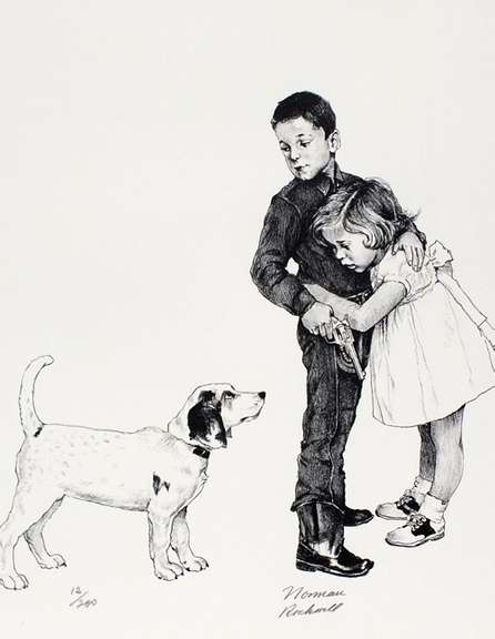 Extremely rare and collectable hand signed Norman Rockwell
