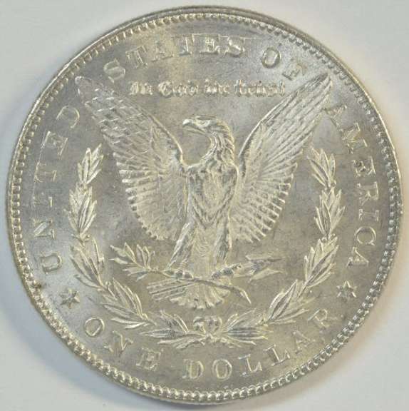 Creamy-white Choice BU 1878-P 7TF Morgan Silver Dollar.