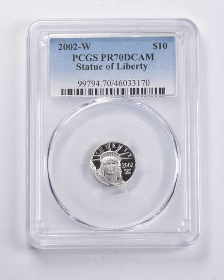 PR70 DCAM 2002-W $10 American Platinum Eagle Statue Of Liberty PCGS