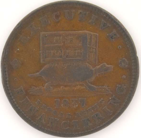 1837 Jackass Turtle Hard Times Token HT-34 R-1