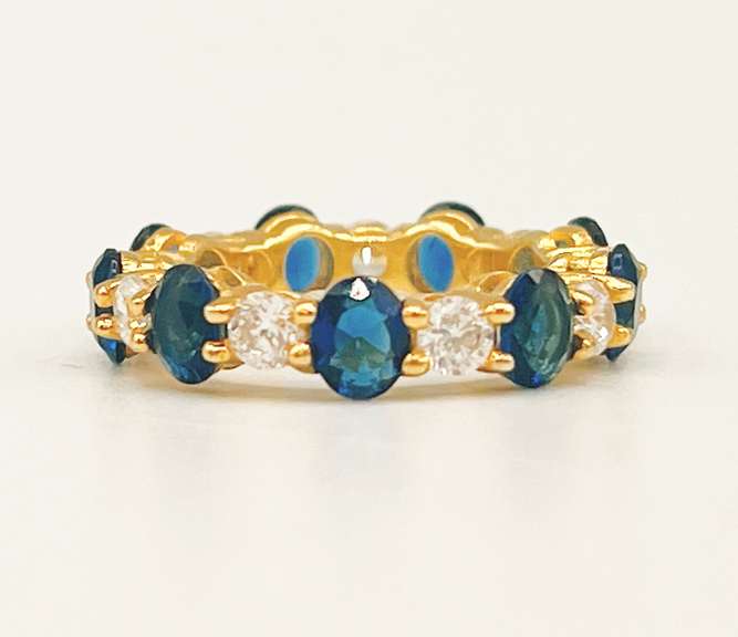 Beautiful Blue Sapphire Eternity Band Ring