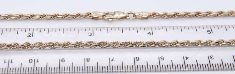 Vintage Italian 925 Sterling Silver Rope Chain Necklace