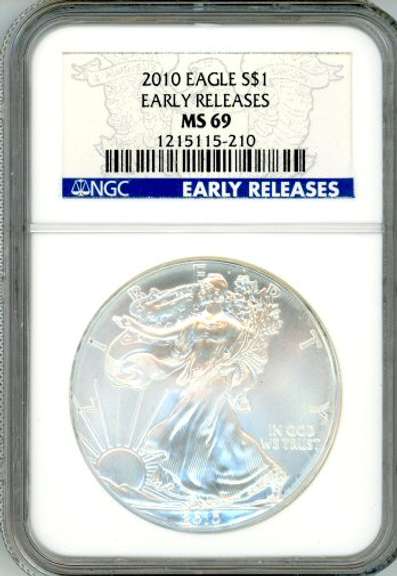 2010 American Silver Eagle in NGC MS69 Early Release