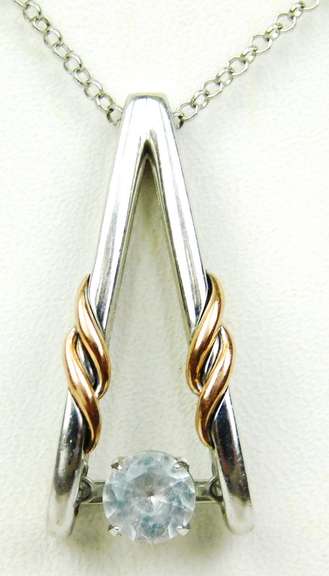 Sterling & 14K White Topaz Necklace