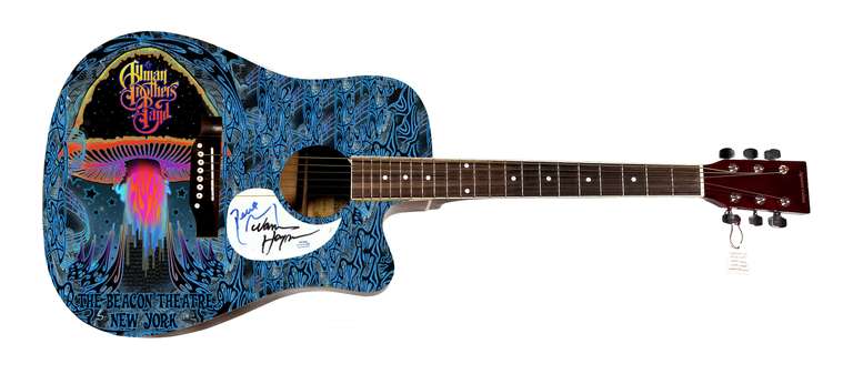 The Allman Brothers Band Autographed 1/1 Custom Graphics Photo Guitar ACOA