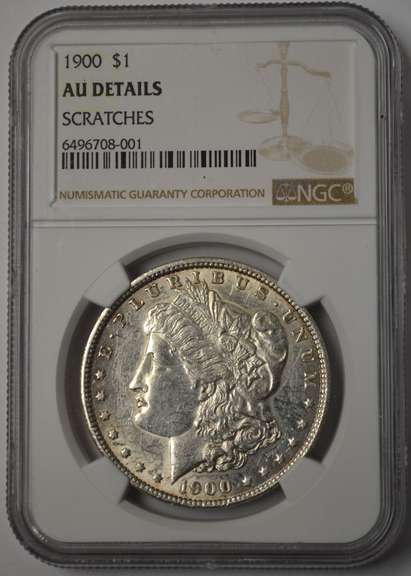 1900 Morgan Silver Dollar NGC AU Details Scratches