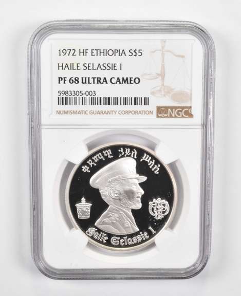 PF68 UCAM 1972 HF Ethiopia 5 Birr - Haile Selassie I - Graded NGC