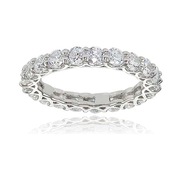 CZ Eternity Band Ring in Sterling Silver