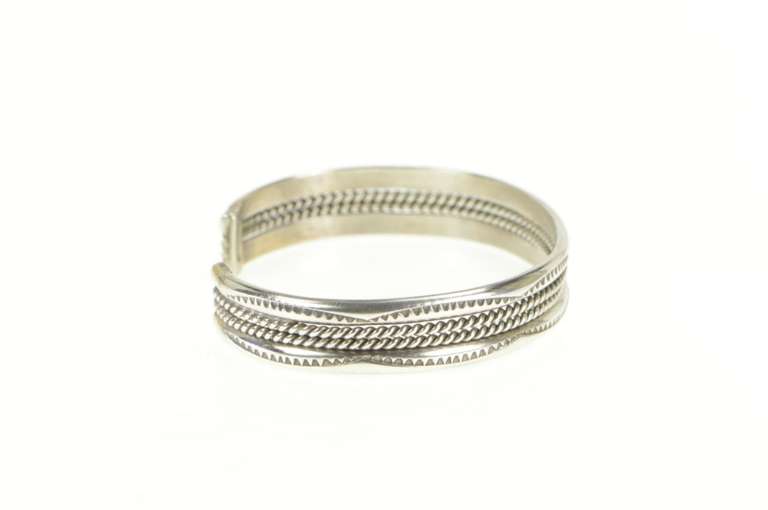 Sterling Silver Taje Navajo Native American Artisan Cuff Bracelet