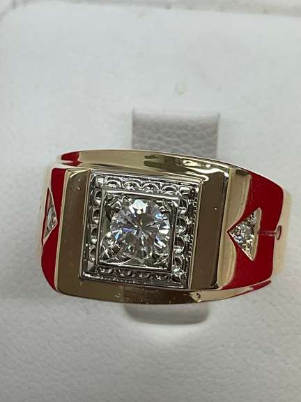 MEN'S 14K GOLD AND DIAMOND RING