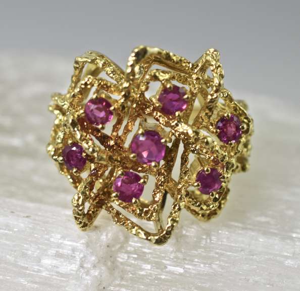 Unique 18K Free-Form Ruby Ring