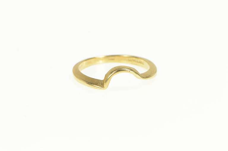 14K Yellow Gold Curved Stackable Contour Wedding Band Ring