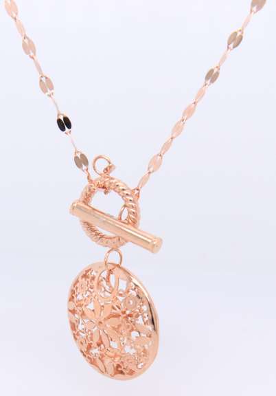 Handsome Rose Gold Flower Lariat Necklace