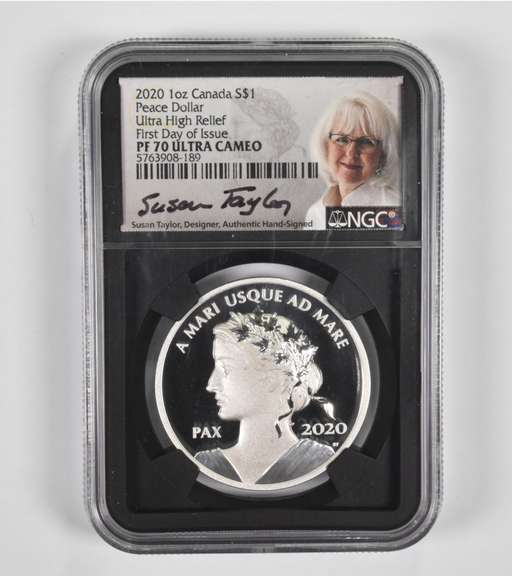 PF70UCAM 2020 Canada 1 Dollar 1 Oz .999 Silver Peace Signed - NGC