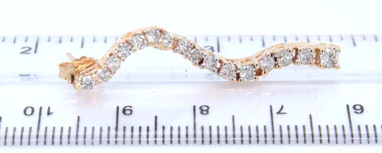 Brilliant Yellow Gold Diamond Dangle Earrings