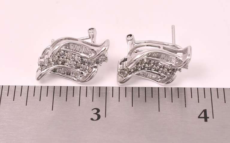 Lavish Diamond Earrings in 14K White Gold