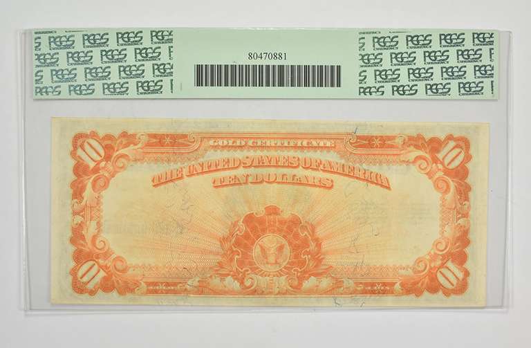 $10 1922 US Gold Certificate LG Note PCGS 45 XF Apparent Small Repairs
