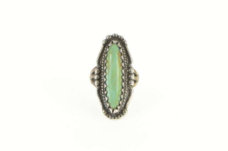 Sterling Silver Southwestern Turquoise Cabochon Statement Ring