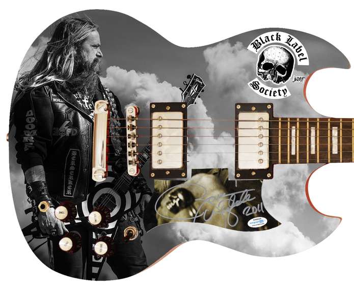 Zakk Wylde Autographed Custom Graphics Photo Guitar ACOA