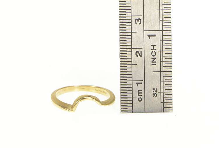 14K Yellow Gold Curved Stackable Contour Wedding Band Ring