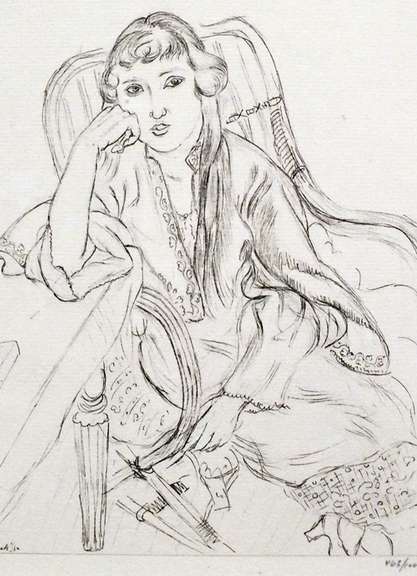 Rare H. Matisse original offset lithograph, 1920