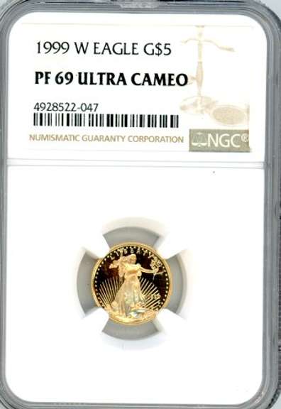 1999-W Proof $5 Gold Eagle in NGC PF69 Ultra Cameo