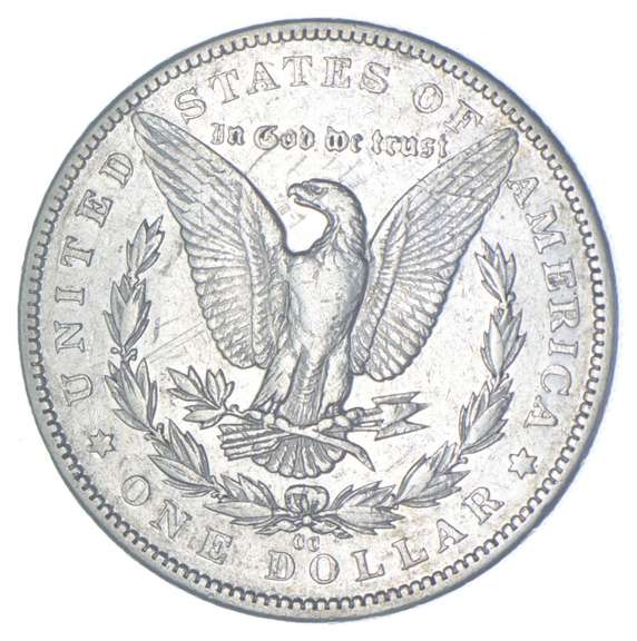 1889-CC Morgan Silver Dollar - REV Scratched