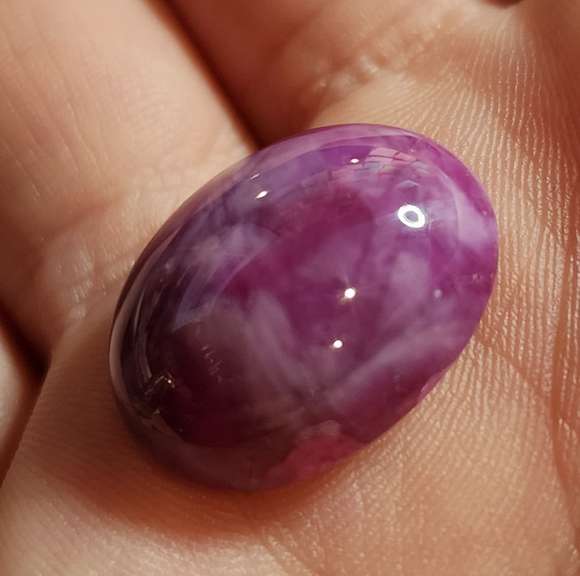 Outstanding 38.35ct bi-color Ruby cabochon -Heated only!