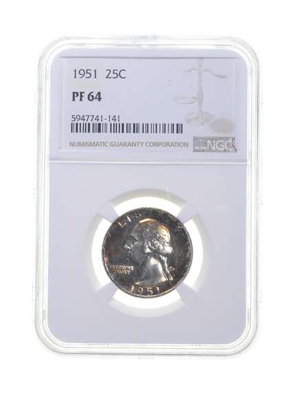 PF64 1951 Washington Quarter - Graded NGC