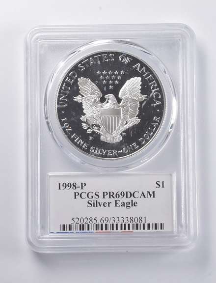 PR69 DCAM 1998-P American Silver Eagle Signed Moy PCGS
