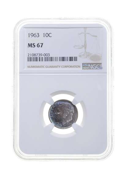 MS67 1963 Roosevelt Dime - Graded NGC